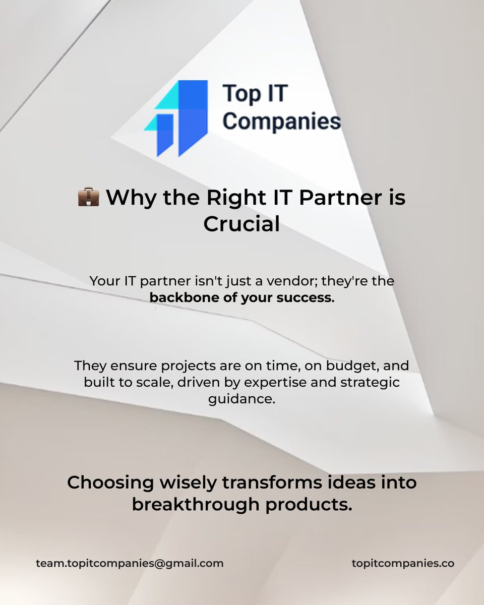 BCorse75470's tweet image. Don't let a great idea become a missed opportunity. Your IT partner is crucial for turning your vision into a breakthrough product. Choose wisely!
#ITConsulting #TechProjects #BusinessGrowth #TopITCompanies