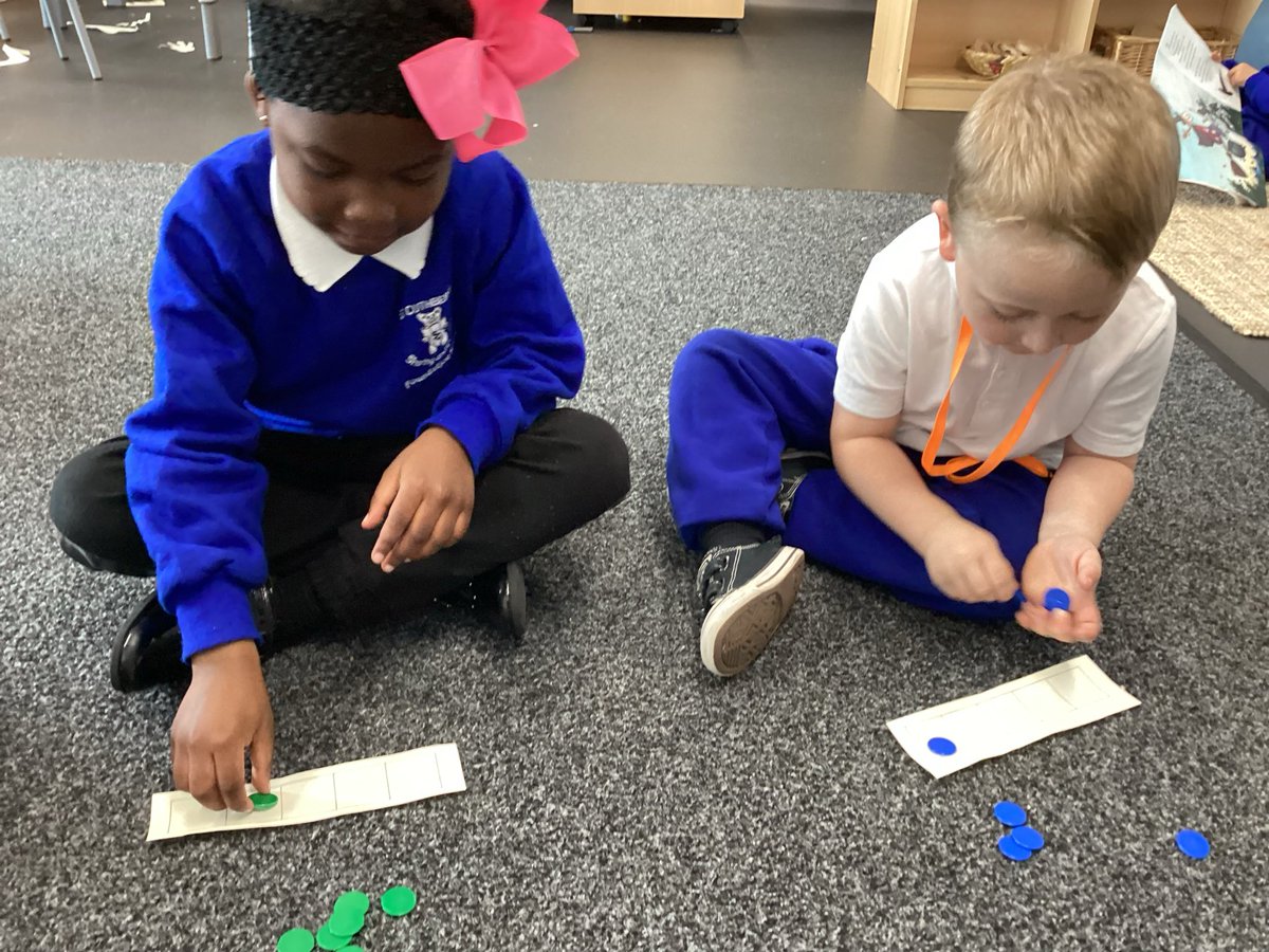 StCuthbertsPri's tweet image. Reception have been focusing on the composition of numbers to 3. We used our five frames and counters to represent our understanding! #StCuthbertsEYfS #StCuthbertsMaths