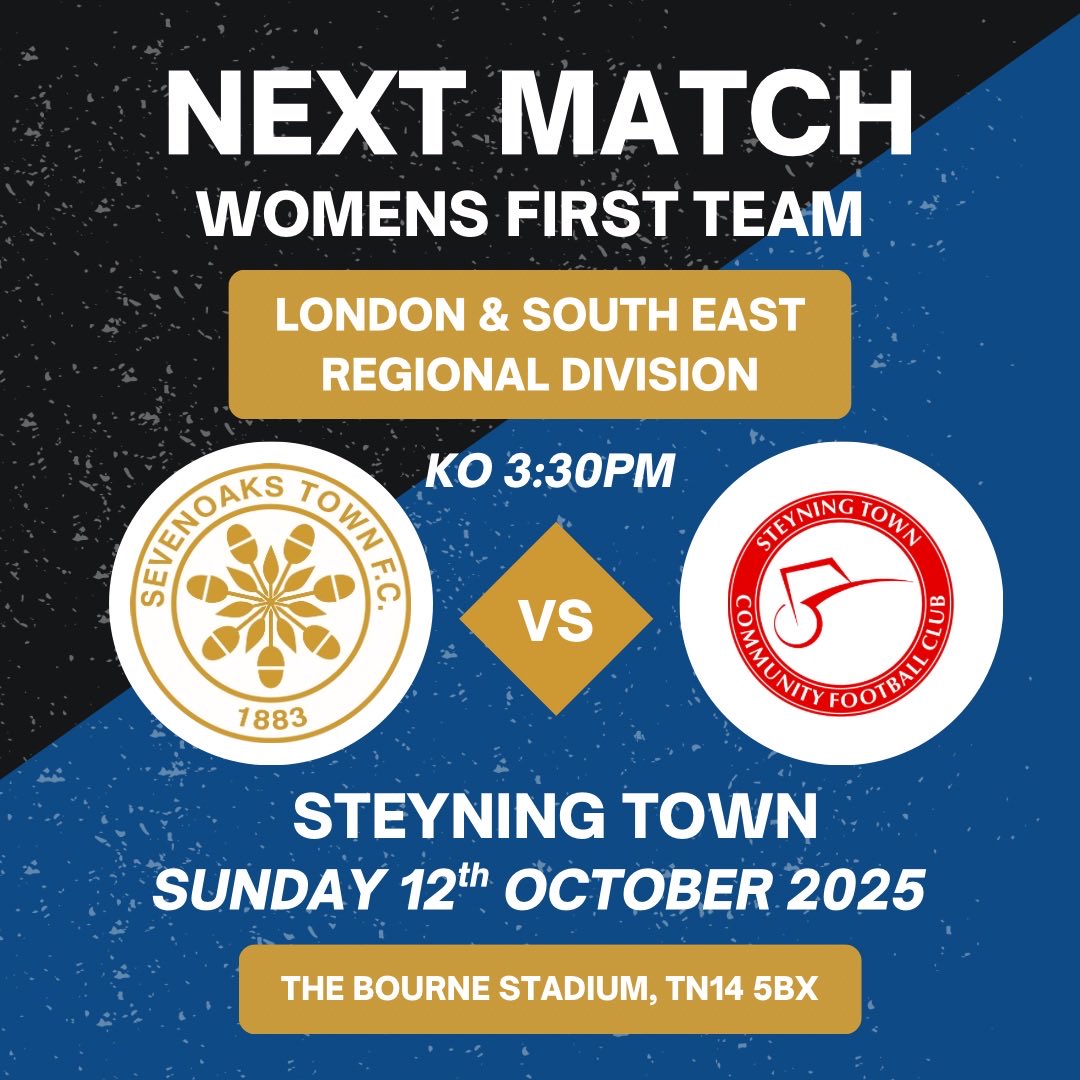 Sevenoaks Town FC Women & Girls (@stfcwomen) on Twitter photo NEXT MATCH!⚽️
FIRST TEAM
🆚 <a href="/stcfcwomen/">Steyning Town FC Women and Girls</a>
🗓️ Sunday 12th October
⏰ 3:30PM KO
📍 The Bourne Stadium, TN14 5BX
🏆 League
🎟️ Free entry
DEVELOPMENT TEAM - no game
<a href="/SevenoaksTownFC/">Sevenoaks Town FC</a> NEXT MATCH!⚽️
FIRST TEAM
🆚 <a href="/stcfcwomen/">Steyning Town FC Women and Girls</a>
🗓️ Sunday 12th October
⏰ 3:30PM KO
📍 The Bourne Stadium, TN14 5BX
🏆 League
🎟️ Free entry
DEVELOPMENT TEAM - no game
<a href="/SevenoaksTownFC/">Sevenoaks Town FC</a>