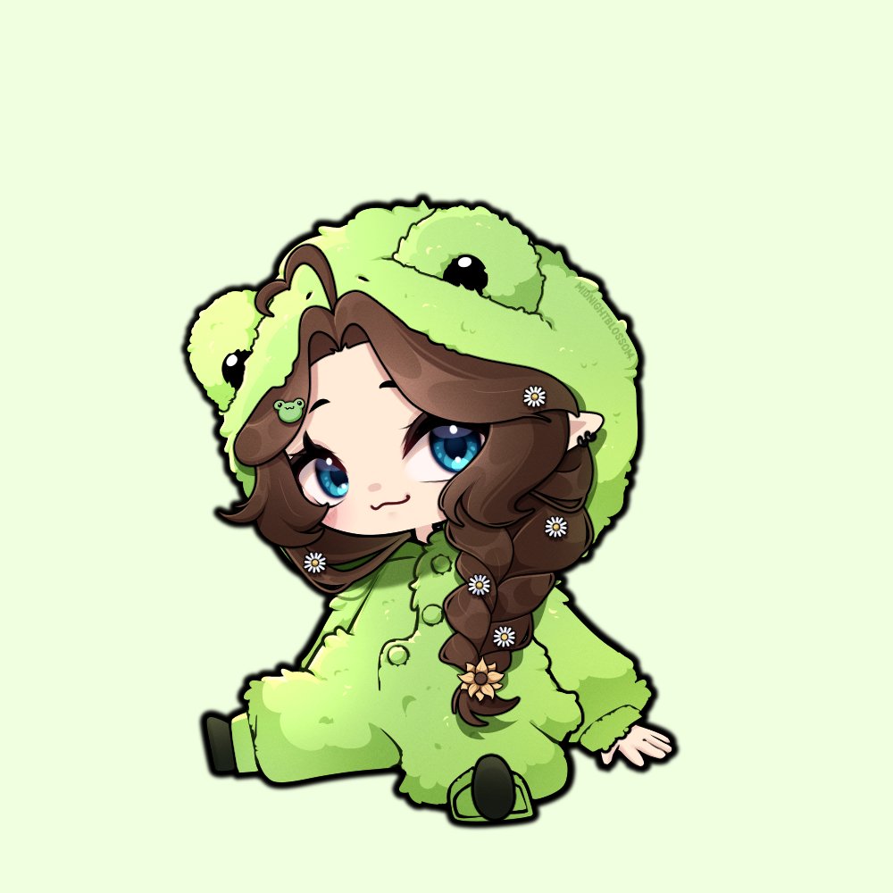 Sitting Oniesie Chibi "YCH" for <a href="/Nuggyart/">NUGGY 🌱🌻 🟣 PartnerPush</a> 
The fluffiest and cutest onesie ♥

#chibiartist #VGenComm #vgenopen #froggy
