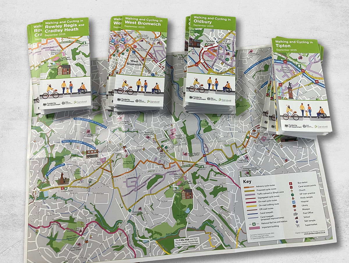 PindarCreative's tweet image. 🗺️ We’re proud to have created a new series of Walking &amp;amp; Cycling Maps for Sandwell Council - covering Oldbury, Rowley Regis, Tipton &amp;amp; West Bromwich. Helping people explore their area sustainably. 🚲🚶
#ActiveTravel #PindarCreative #MappingInnovation #Sandwell