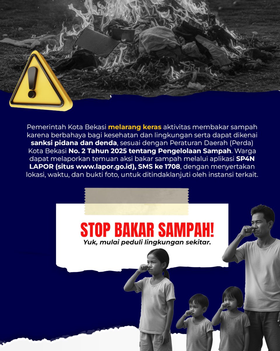 Udara bersih itu hak semua orang. 
Satu orang bakar sampah, satu kota bisa sesak napas.

Yuk, hentikan kebiasaan membakar sampah dan laporkan pelanggarnya melalui Aplikasi SP4N-LAPOR! Atau hubungi whatsapp center kami di 0856 9123 110

Janji gak bakar sampah, ya?!