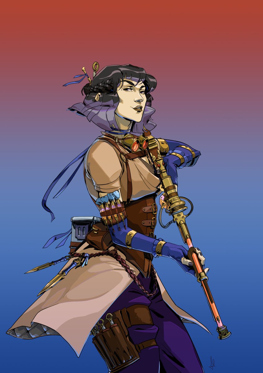 Commission of Hara, a sniping, knife-wielding badass and a companion of Kal.

#dndoc #dndart #commission #ttrpg #dnd