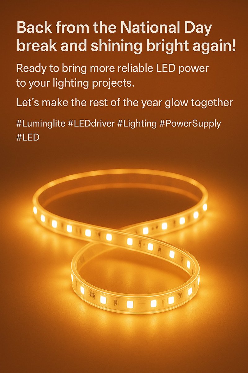 luminglite's tweet photo. After a bright holiday, we’re back — refreshed, recharged, and ready to light the way.
Reliable LED power for every project, every day 💡
#Luminglite #LEDdriver #Lighting #PowerSupply https://t.co/XfAky0OQ73