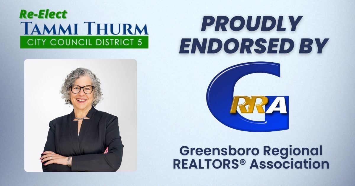 I'm grateful to have the endorsement of the Greensboro Regional REALTORS® Association!

I thank <a href="/GSORealtors/">Greensboro Realtors</a> for their work as we work together to grow Greensboro, expand housing options, and strengthen our communities. Thank you for your support of my campaign!