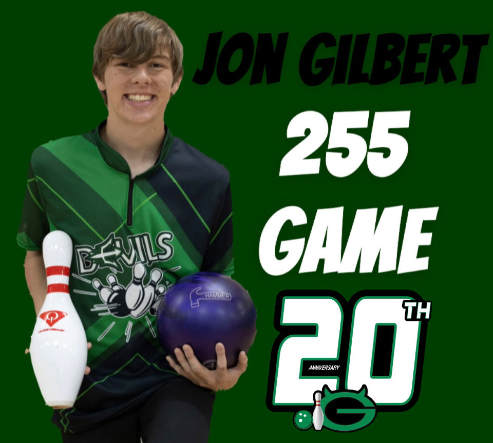 During today’s 24-3 win, senior Jon Gilbert bowled a season high 255 game! Great bowling Jon!🎳