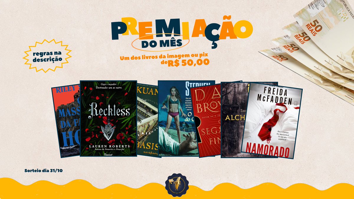 livrosbananami1's tweet image. ✅✅ SORTEIO DE OUTUBRO

🎁 PRÊMIO: R$ 50,00 em Livros na Amazon ou em Pix

Siga as regras:
👉 Nos seguir
👉 Repostar esse tweet
👉 Comentar qual livro quer ganhar
👉 Entrar no nosso canal no Telegram e  Whatsapp (links nos comentários abaixo)

Resultado: 31/10. Boa sorte! 🍀