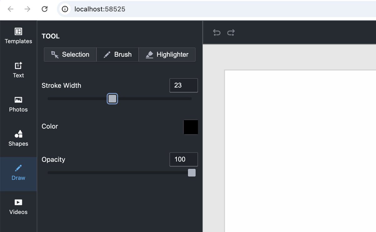 Working on DRAW  tool for Polotno SDK.

I am not sure yet if the side panel is the right place for it. But here we go.