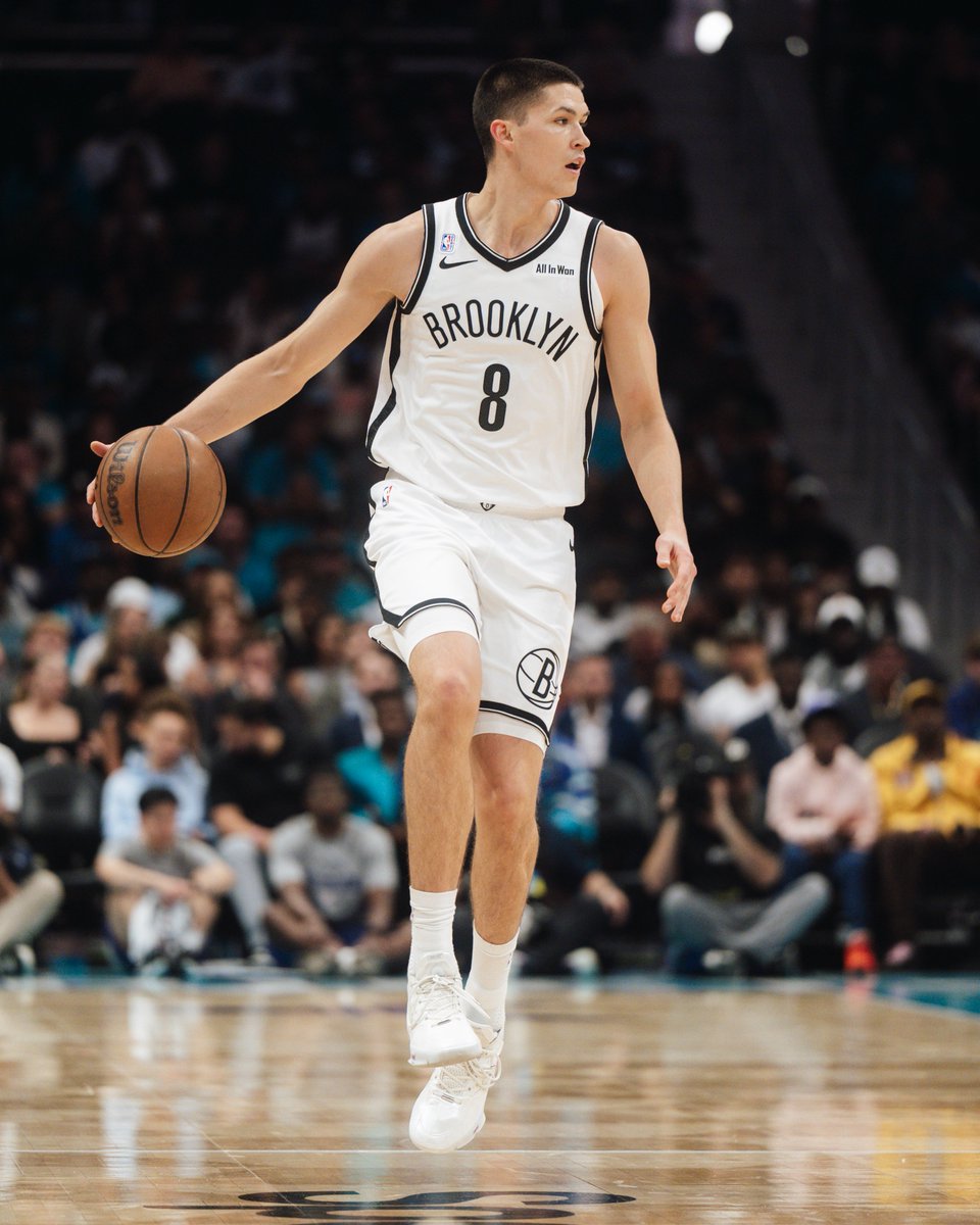 Egor Dëmin in his NBA debut: 
14 PTS | 5 REB | 2 AST | 4 3PM 
Nets history: first rookie to hit 4 threes in his first game.