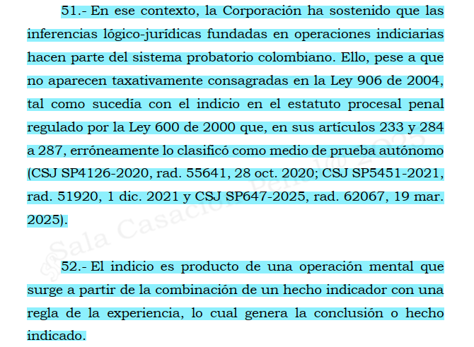 Soyd3lmonton's tweet photo. A veces la CORTE sorprende con una que otra sentencia, sea para bien o para mal, en este caso se EXPONE COMO FUNCIONA EL RAZONAMIENTO INDICIARIO y SI EN NUESTRO SISTEMA PROBATORIO ES VALIDO EL INDICIO. 
Básicamente en nuestra jurisprudencia existen dos líneas de PRUEBA INDICIARIA:
a) LAS QUE DESARROLLAN INDICIOS ESPECIFICOS, como la de ESTUPEFACIENTES.
b) LAS QUE DESARROLLAN LA FIGURA DEL INDICIO Y EXPLICAN SU FUNCIÓN EN LA TEORIA DE LA PRUEBA.
Las primeras suelen ser comunes y constantes, pero las que hablan del razonamiento probatorio frente al indicio mas escazas.

¿EN LA LEY 906/04 ES VALIDA LA PRUEBA INDICIARIA?
(VER IMAGEN 1)
 La mayoría de los argumentos de colegas para desacreditar la prueba indiciaria (como la de CANCINO), es que no se encuentra regulado en el CODIGO. Empero, la CSJ siempre ha sido de la postura de que la evolución de la practica probatoria no debe limitarse al código,  siempre y cuando respete garantías fundamentales. 

¿COMO ES EL ARQUETIPO DEL RAZONAMIENTO JUDICIAL EN EL INDICIO?
VER IMAGEN 2 y 3

@RomarioPizarro @PereiraYPereira