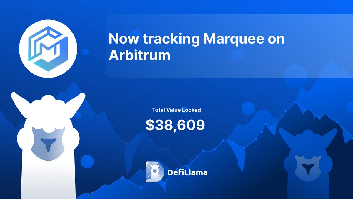 Arbitrum上のMarqueeを追跡するDefiLlamaの発表グラフィック（TVL：$38,609）