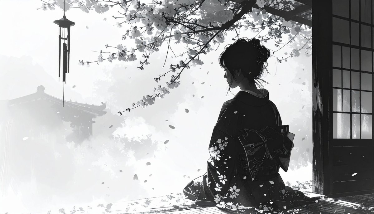 QZmZaE0e5y7184's tweet image. 静寂の花吹雪/Serene Petal Shower
#AIart #AIアート #Firefly #Adobe #JapaneseArt