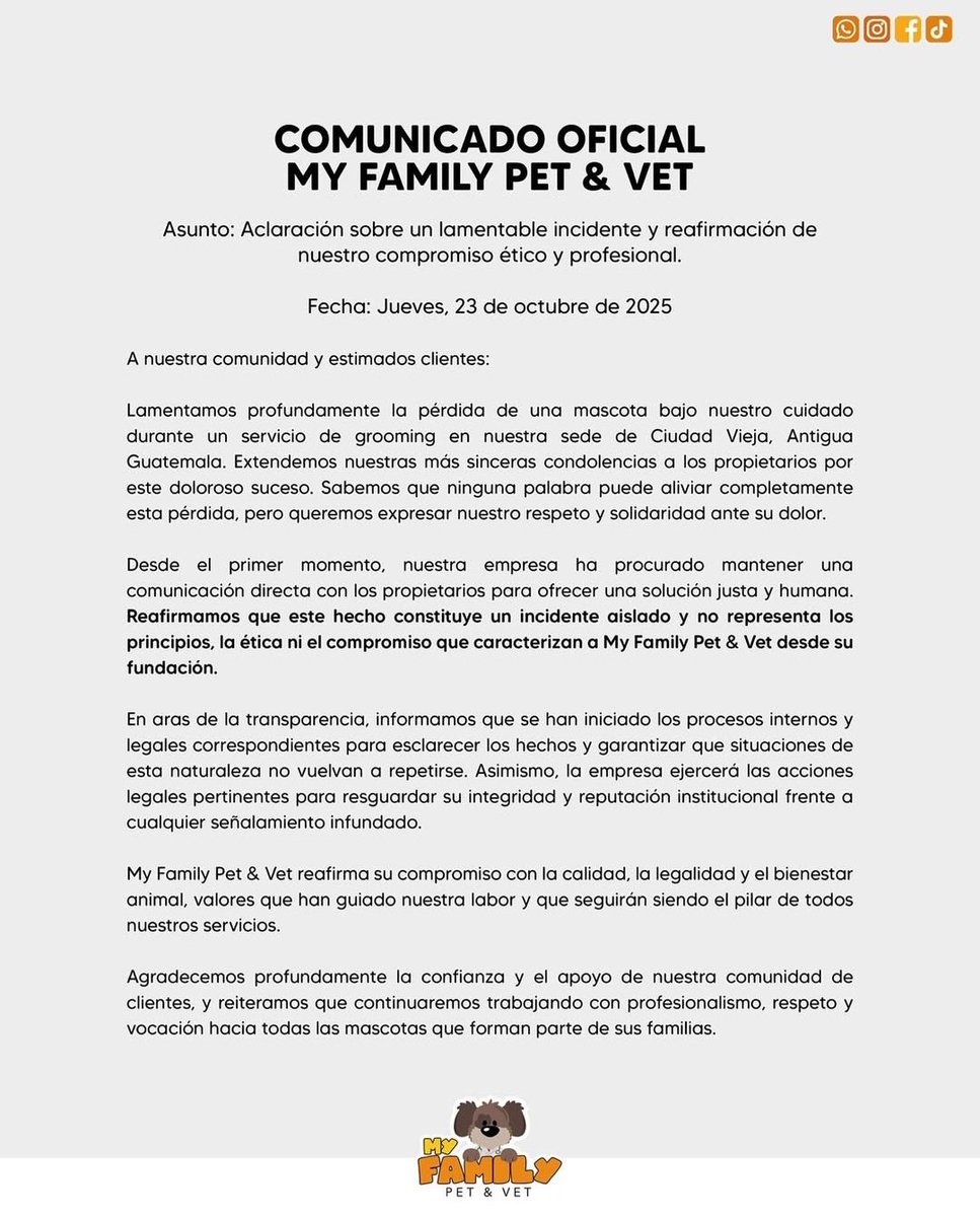 jennmarro's tweet image. Mandan a decir los de My &quot;Family&quot; Pet&amp;amp;Vet que &quot;ejercerán acciones legales frente a cualquier señalamiento infundado&quot;.

Es decir que no solo matan perros, también amenazan.

Este lugar ya debería estar quemado.