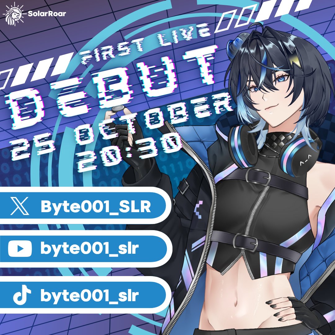 เตรียมพบกับสมาชิกใหม่ของ Solar Roar 
 " Debut 25/10/2025 เวลา 20:30 น. " 
🤖 Byte
X : x.com/Byte001_SLR
YouTube : youtube.com/@byte001_slr
TikTok : tiktok.com/@byte001_slr

#VtuberTH #VtuberDebut  #วีทูปเบอร์ไทย 
#SolarRoar