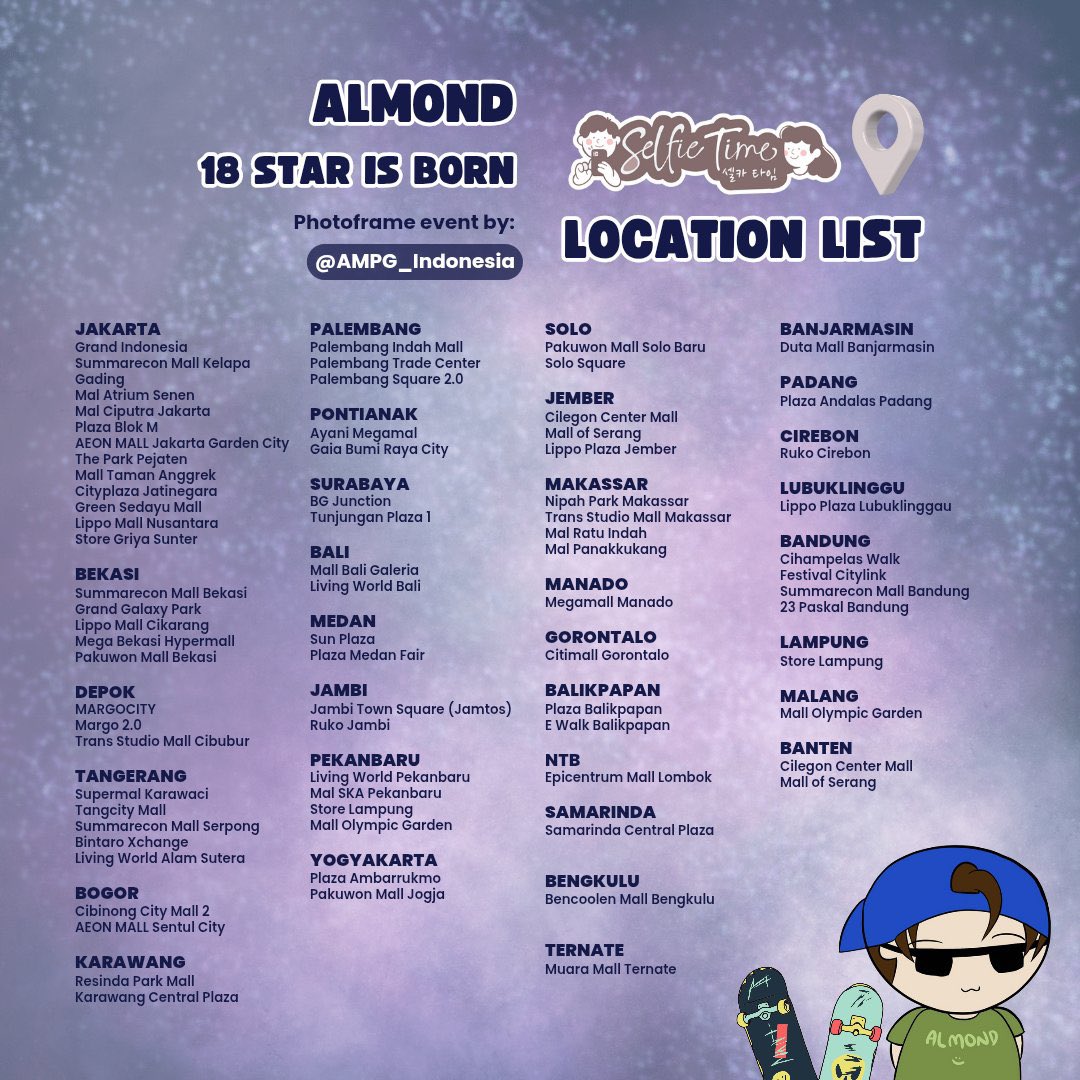 vtp🍞 (@teevithe) on Twitter photo 🌟 Almond18StarisBorn 🌟
Photobooth Event for Almond’s 18th Birthday
by <a href="/AMPG_Indonesia/">AlmondProgress Indonesia🇮🇩</a>
📍<a href="/selfietimeid/">Selfie Time ID</a>
🗓️ 27 Oct - 9 Nov
Kindly tag us and add #Almond18StarisBorn if you use this template💙
#Almondbabybigboy 
#Almond18BDProject 🌟 Almond18StarisBorn 🌟
Photobooth Event for Almond’s 18th Birthday
by <a href="/AMPG_Indonesia/">AlmondProgress Indonesia🇮🇩</a>
📍<a href="/selfietimeid/">Selfie Time ID</a>
🗓️ 27 Oct - 9 Nov
Kindly tag us and add #Almond18StarisBorn if you use this template💙
#Almondbabybigboy 
#Almond18BDProject