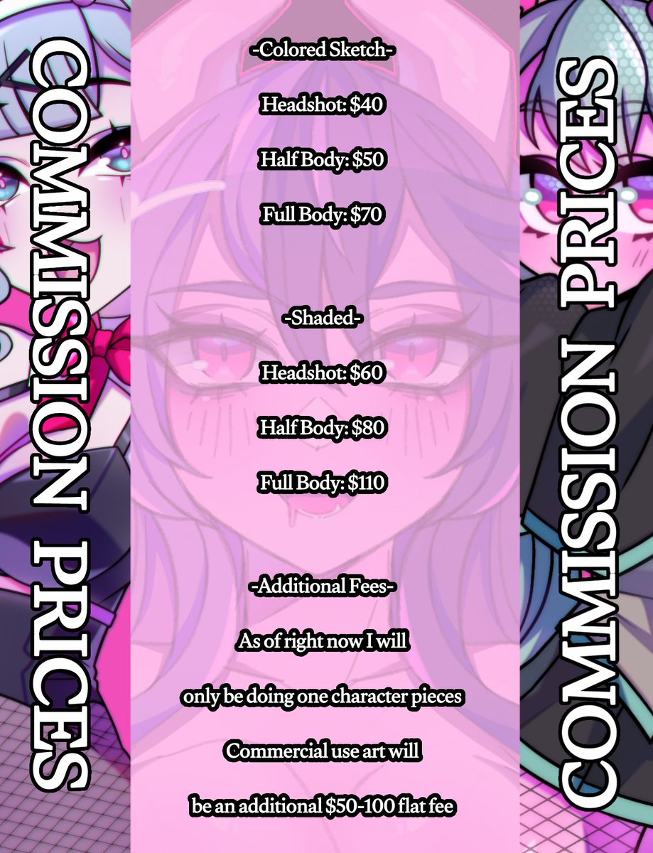 New pinned post~
♡ Links - linktr.ee/LavenrPink
♡ Shop - etsy.com/shop/NekoGuroK…
♡ Discord Server - discord.gg/AaSuxgKBj
♡ And Comm prices below~