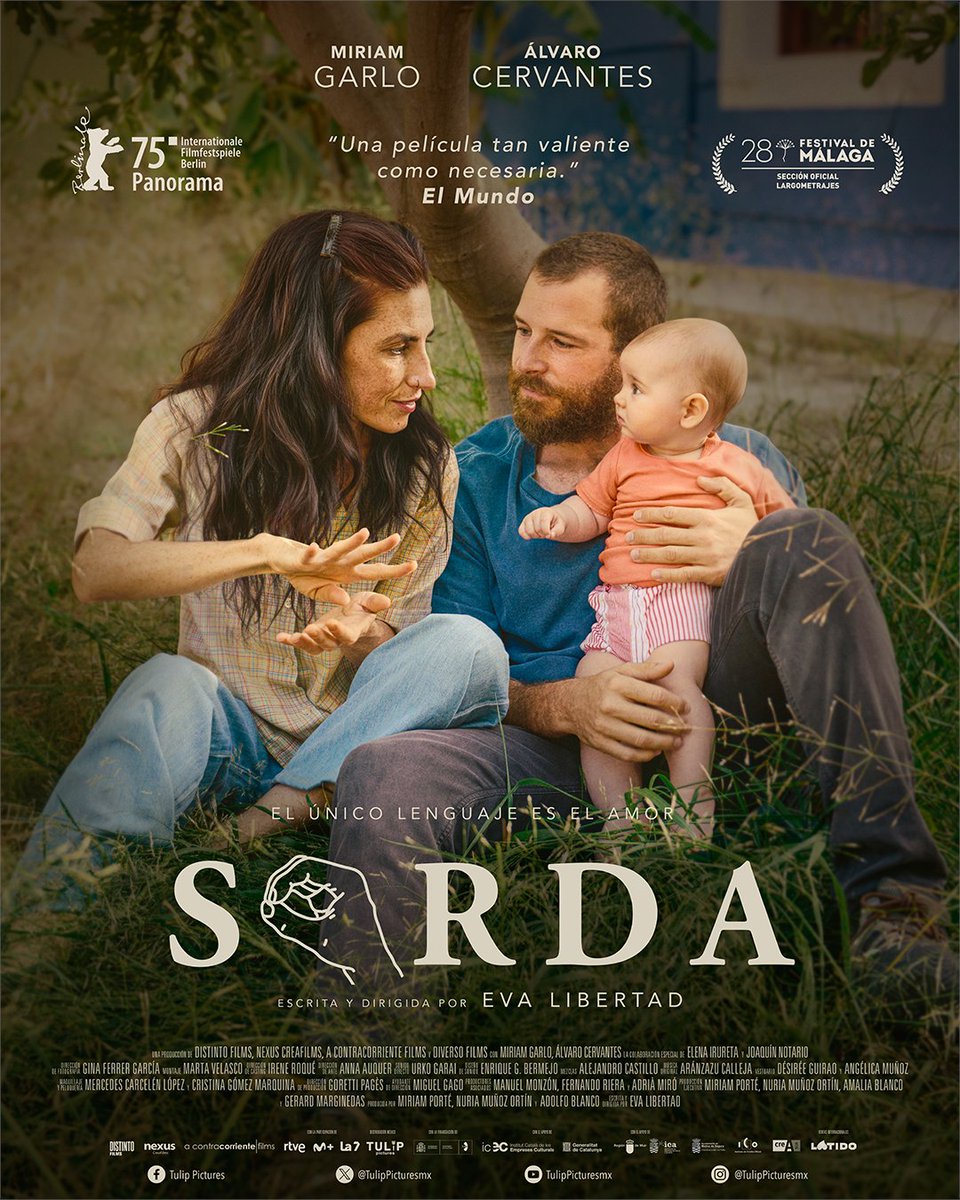 TulipPicturesmx's tweet image. Descubre la ópera prima de Eva Libertad y las actuaciones de Miriam Garlo y @alvarocervan en una historia que conmoverá tus sentidos.

Una experiencia inmersiva que redefine la inclusión en la pantalla grande.

🎥 Sorda | Sólo en cines