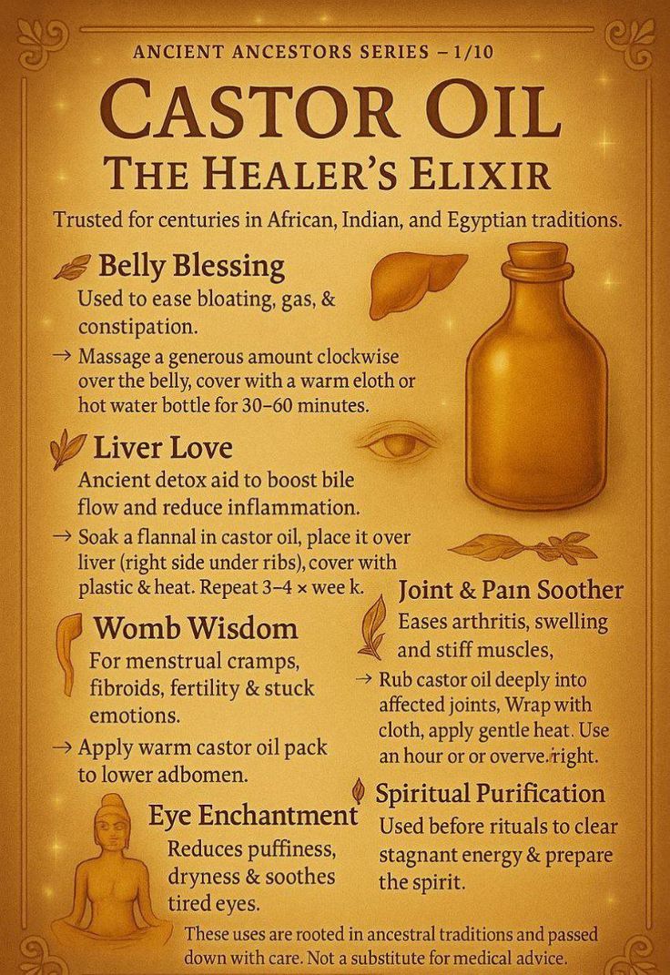 BarbaraOneillAU's tweet image. 🌿 Castor Oil — The Ancient Healer’s Secret 🌿
Used for centuries in African, Indian, and Egyptian medicine, castor oil remains one of nature’s most versatile remedies 👇
✨ Belly Blessing – Massage warm castor oil clockwise on your abdomen to ease bloating, gas, and…