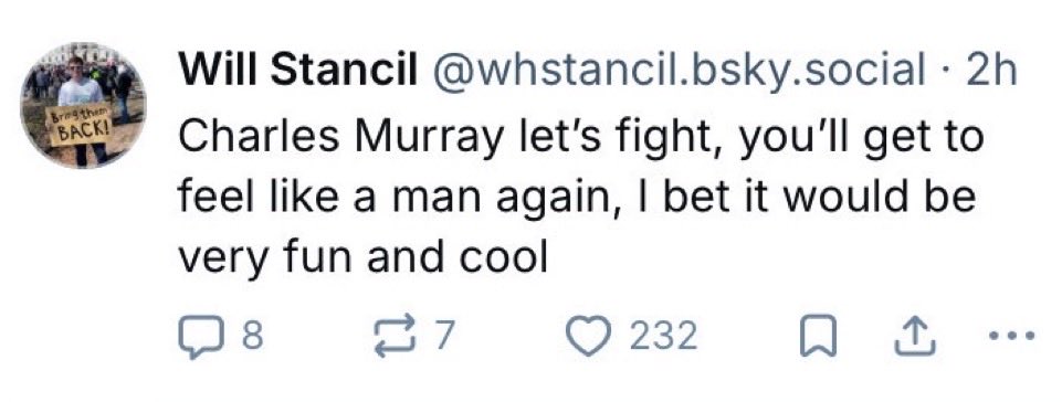 feelsdesperate's tweet image. Will Stancil should be at the top of every state and federal extremist watchlist.
It’s an endless stream of violent political fantasies with him and his hold on reality becomes more tenuous with each passing day.