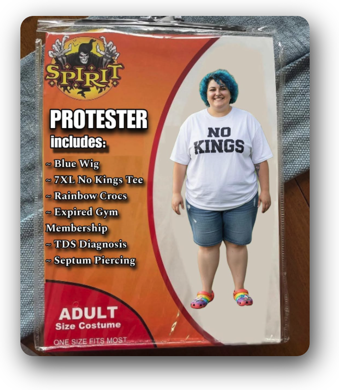 Hey, protesters, got your Halloween costume right here!

w