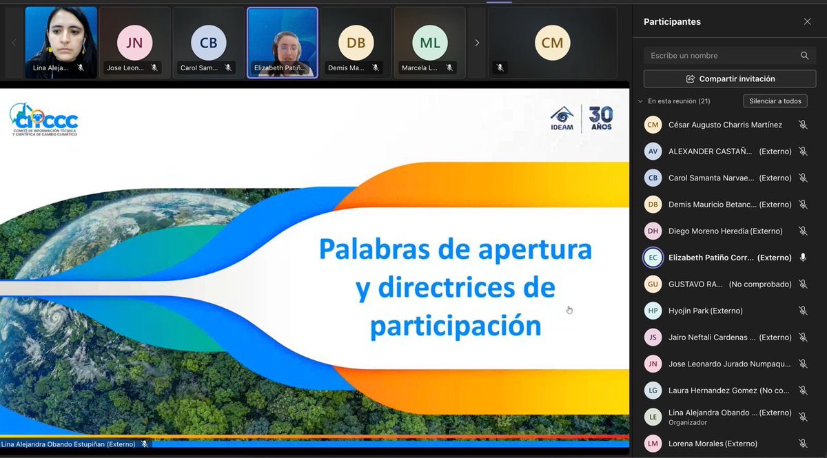 IDEAMColombia's tweet image. #AEstaHora 📍 El #Ideam lidera la sesión del Subcomité de Educación en #CambioClimático, un espacio del CITCCC que impulsa la articulación entre actores académicos, públicos y sociales para fortalecer la formación, el conocimiento y la acción climática en el país. 
#SomosClima