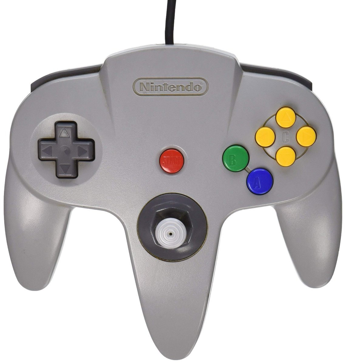 thehopczar's tweet image. N64&apos;s trident-shaped controller was a game-changer in 1996. Analog stick for precise movement, Rumble Pak vibes later on – it felt futuristic! What was your fave color? #N64Controller #GamingHistory