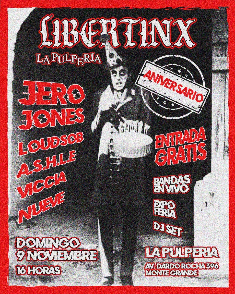 El domingo 9 de noviembre nos vemos en la pulpería once again pero esta vez con este súper line up, única fecha de noviembre y GRATIS. No hay excusa.