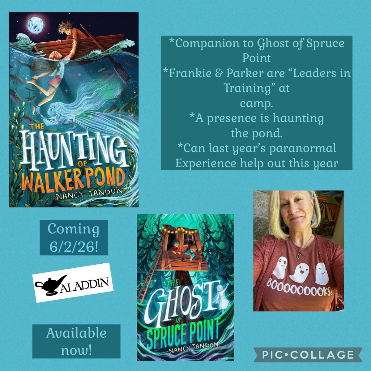 dulaney_melanie's tweet image. Cover reveal for upcoming @NancyTandon book &amp;amp; maybe the final copy will have glowing parts like its predecessor. Pre-order now! (Photo taken at 2025 @TXLA annual conference; maybe you’ll have “Haunting” at the 2026 event?) @SSEdLib #AladdinBooks