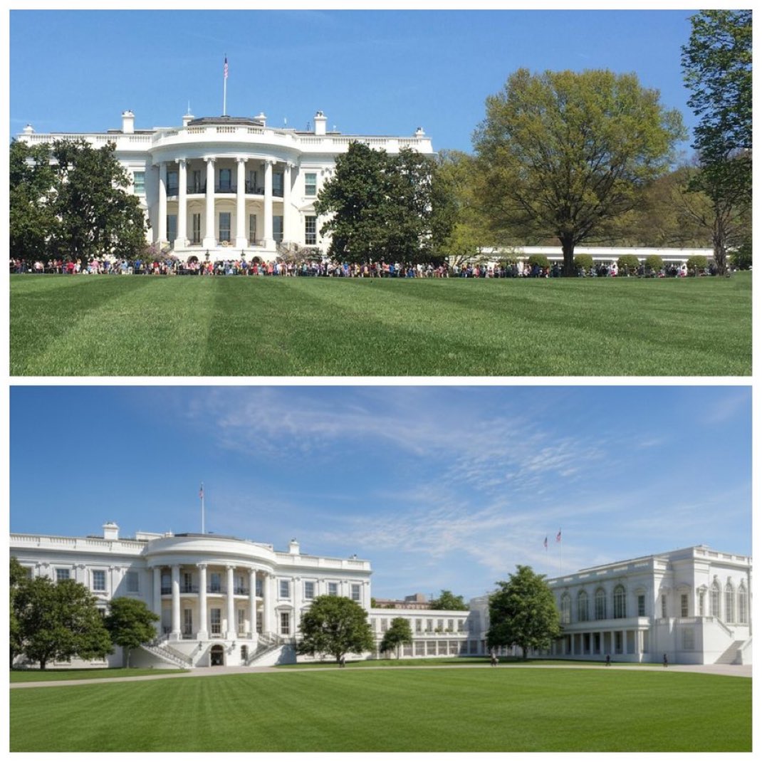 MagnetixSQL's tweet image. So people are bitching about the White House construction. Below is the before and after when it’s done. I think it looks good oh guess what Trump is paying for most of the cost & the rest is covered by donations. No Tax Payer dollars used!