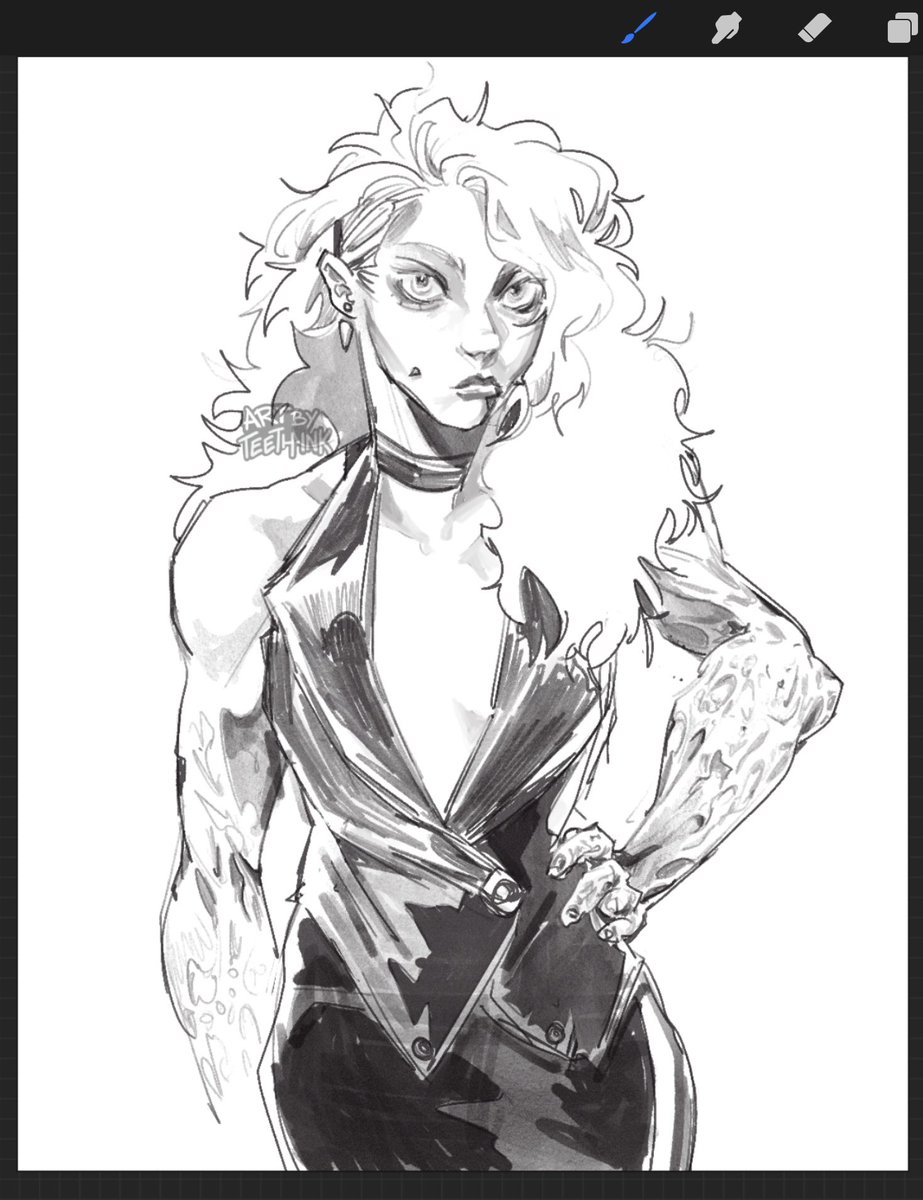 NotTeethInk's tweet image. Old warmup after art block 

#rkgk #oc