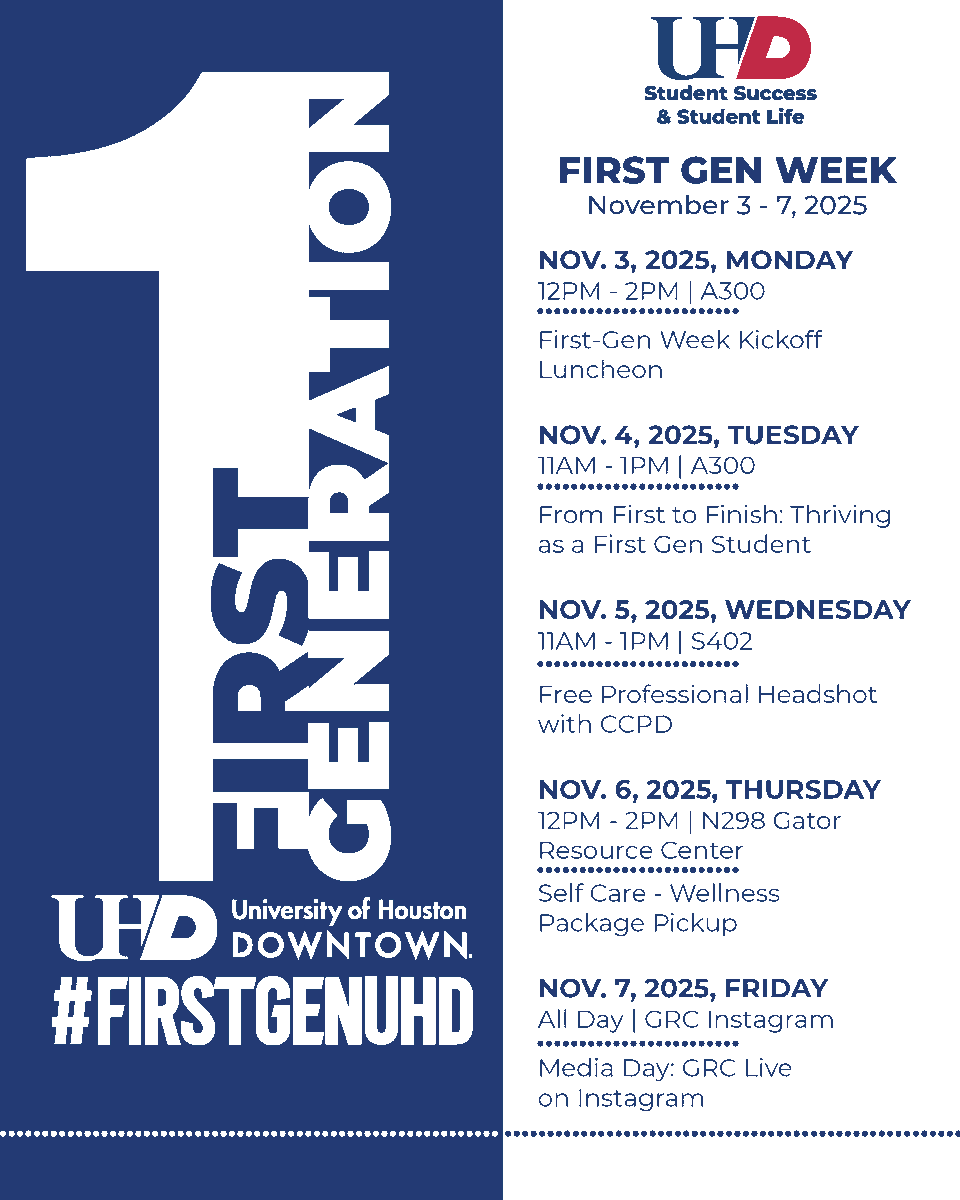 UhdLife's tweet photo. Get ready, Gators — We’re gearing up to celebrate our incredible 1st-Gen community with events happening all week long, Nov. 3–7 at UHD! 🎉💙

Let’s honor the strength, resilience, and pride of our 1st-Gen Gators! 🐊
#FirstGenUHD #1stGenWeek #GatorPride https://t.co/fSnD67iahH