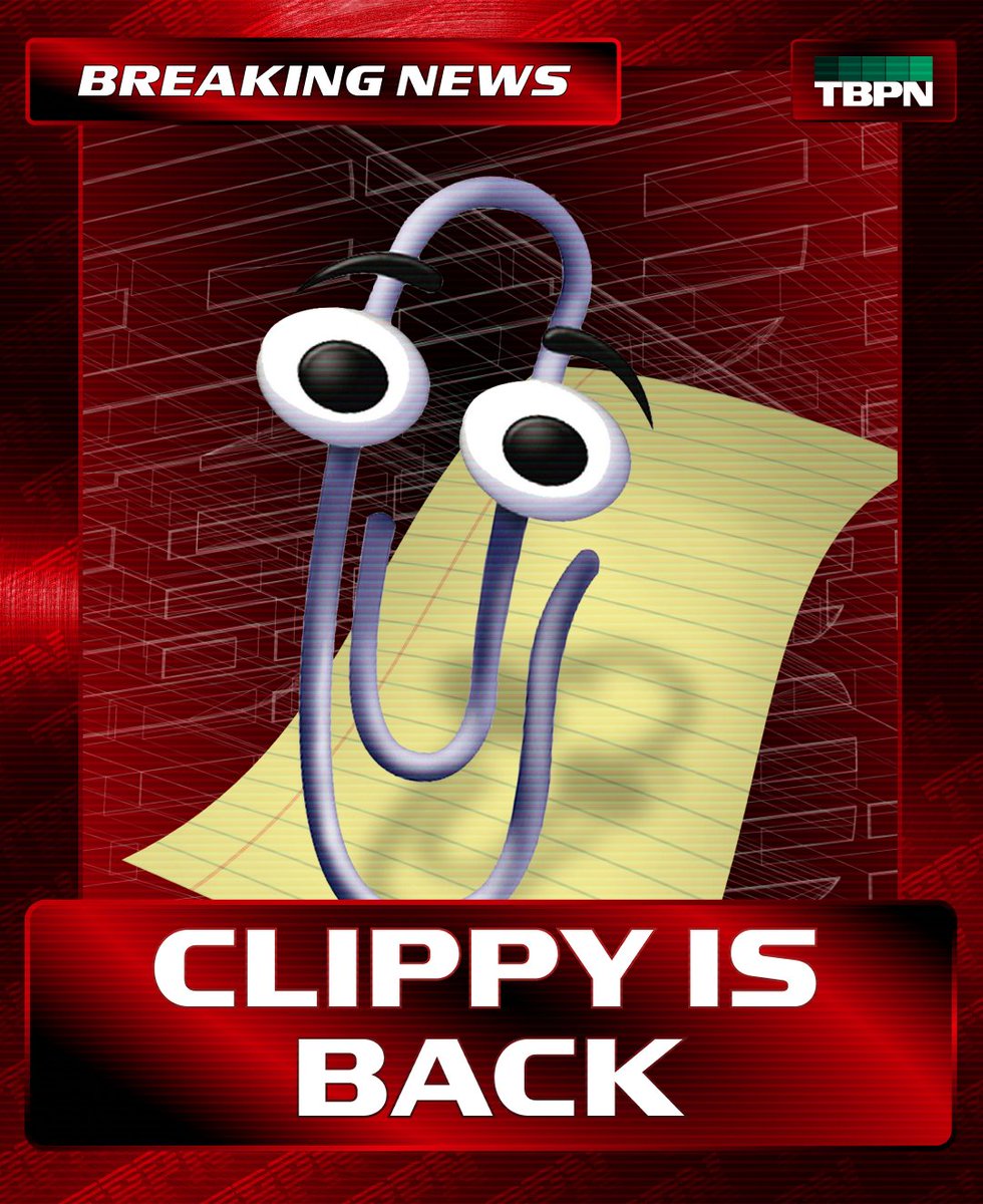 BREAKING: Clippy is officially coming to Microsoft Copilot https://t.co/OhS5U7gnVX