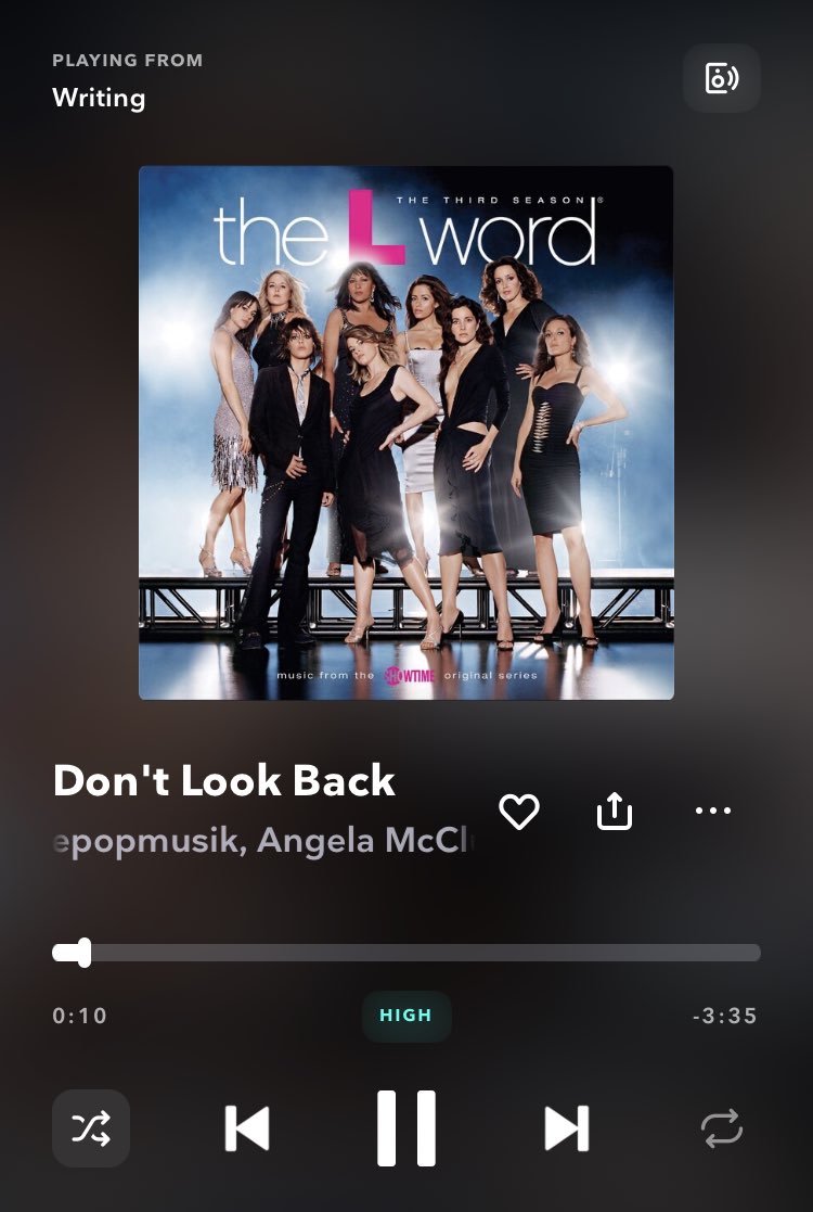 Put my playlist on shuffle. This is the first song it played. It’s calm. Everything’s calm.