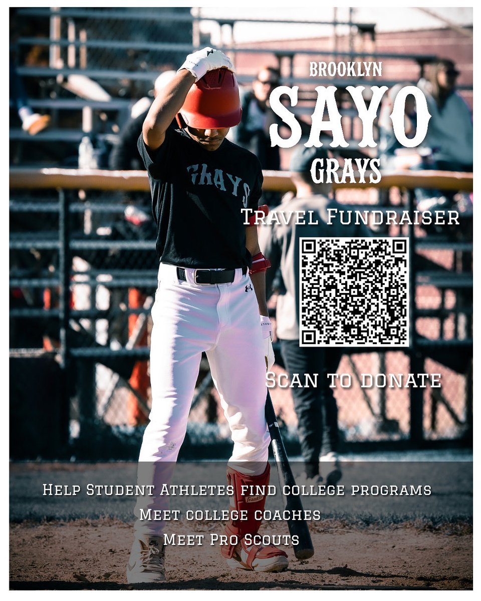 🔗 Link in bio!

The Brooklyn SAYO Grays is a nonprofit helping our players chase their student-athlete dreams. ⚾️ Your support covers travel &amp; lodging so they can meet college coaches, scouts &amp; get seen. Every donation brings them closer to their future. 💙

#BrooklynSAYOGrays