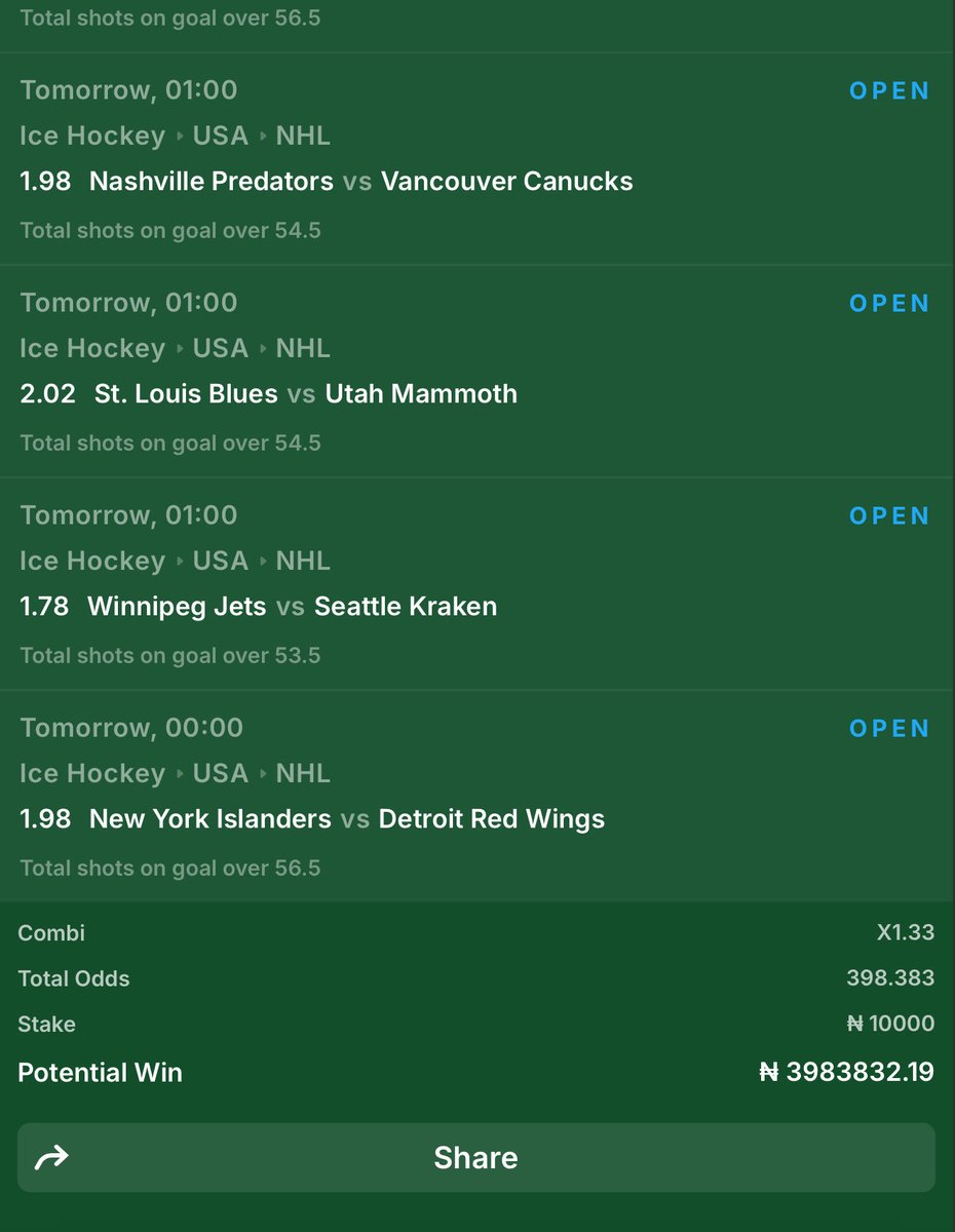 Girlpunter's tweet image. 400 ODDS HOCKEY on #PaddyWin 

 Bet Code 👉 99ADB0C

Register here  👉 paddyplay.com/ta822fe4c

📌 How to load code on #Paddywin 
Go down , click on Sports .. then click on betslip 💯