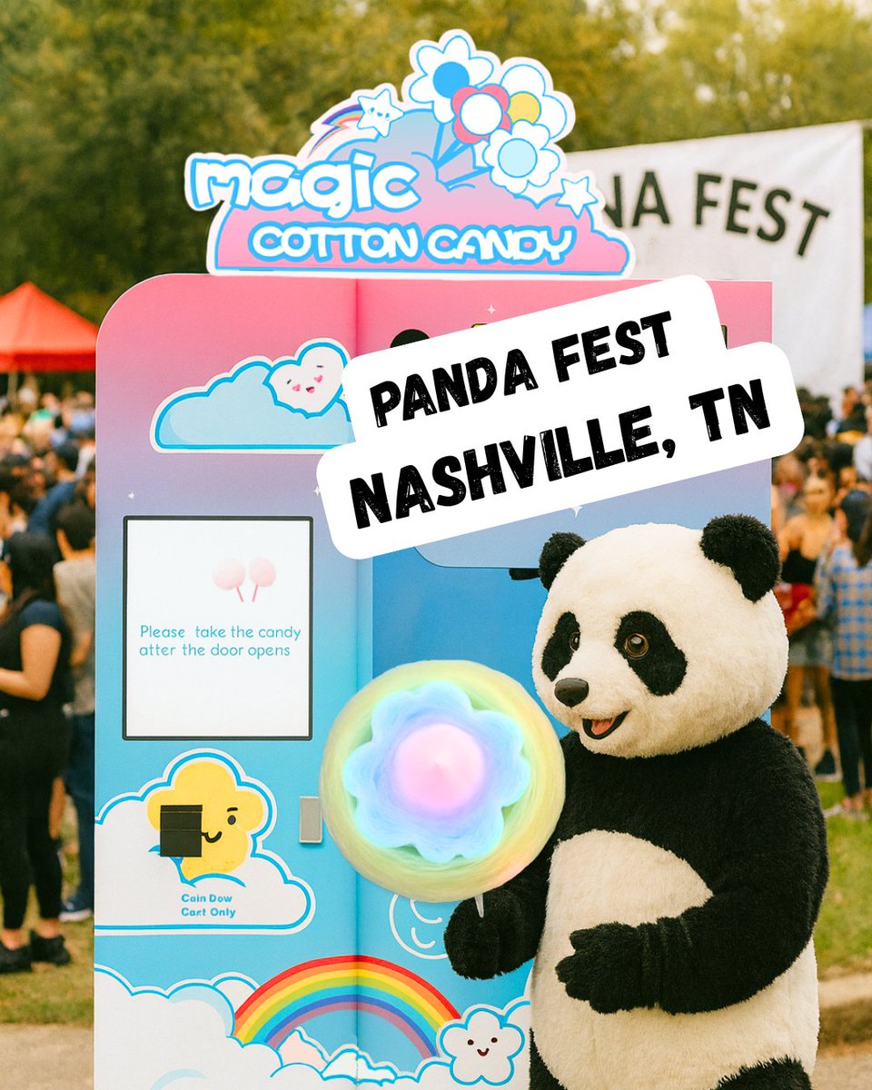 Magics_Group's tweet image. We’re setting up for Panda Fest in Nashville, TN right now! 🎪
Can’t wait to serve everyone tomorrow when the festival kicks off at 4 PM (Fri, Oct 24)!
Stop by booth #313 for Magic Cotton Candy 🍭✨
See y’all there!
#PandaFest #Nashville #FoodFest #MagicCottonCandy