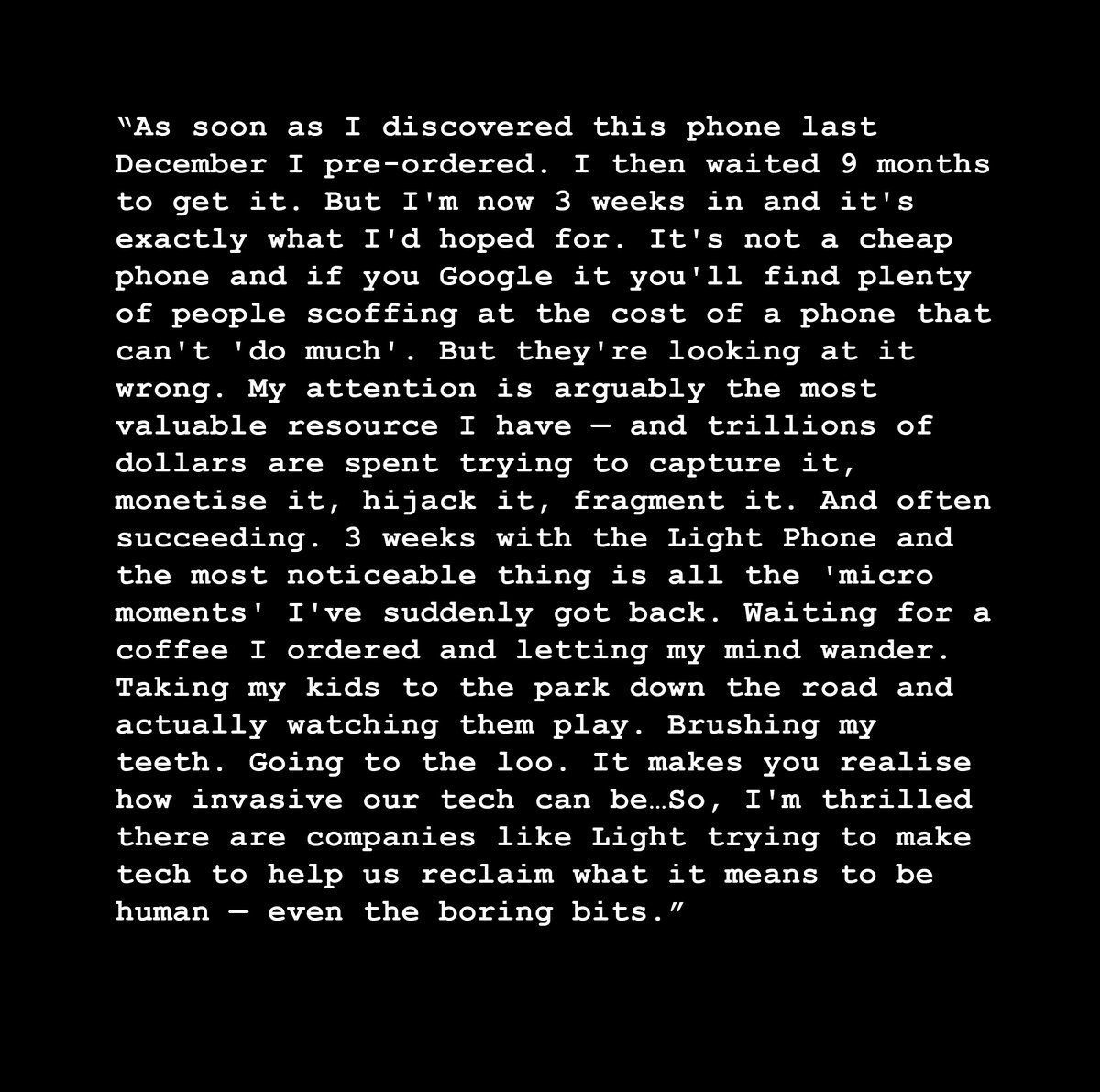 (user quotes)

thelightphone.com