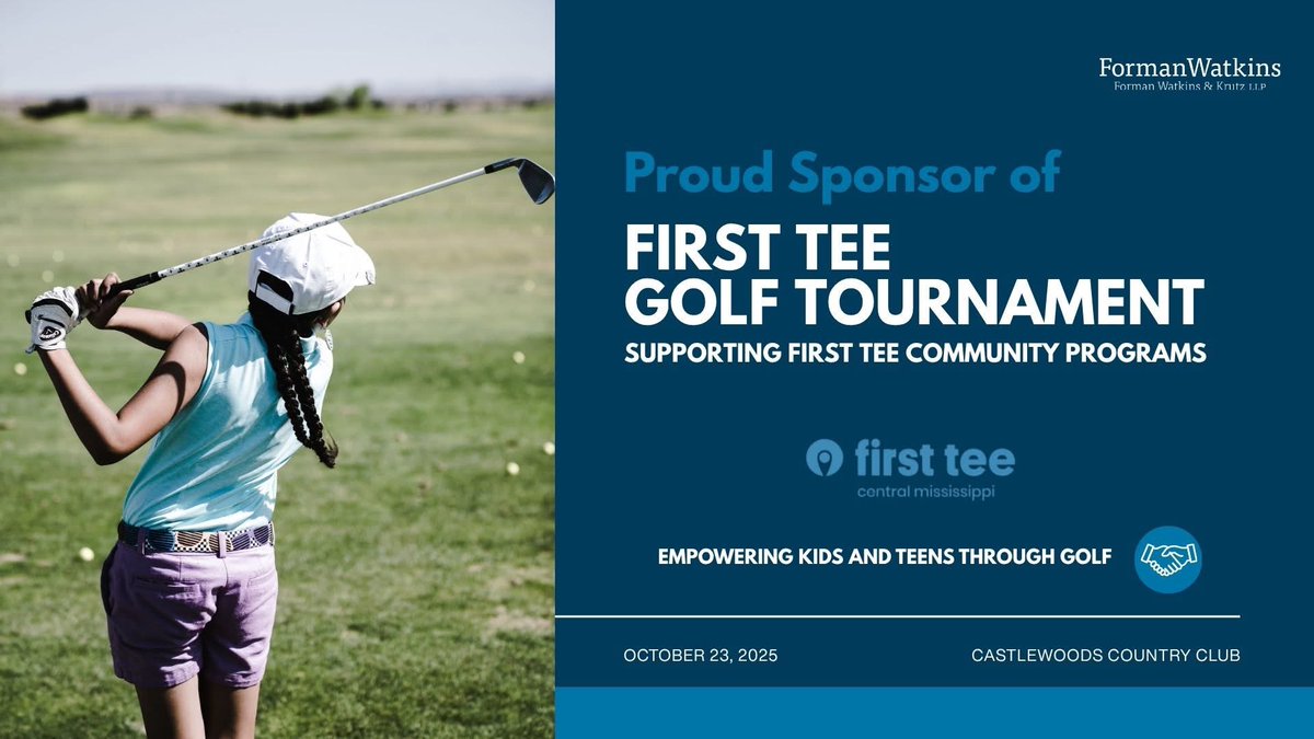 Proud to sponsor the <a href="/FirstTeeMS/">FirstTeeCentralMS</a> golf tournament! They’re not just teaching golf - they’re building character, confidence &amp; resilience in our community’s young people.