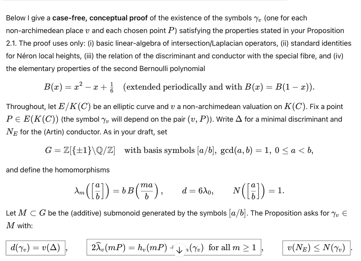 nasqret's tweet image. We often talk about big leaps in AI for mathematics, but I think the small steps are equally impressive.
The future of mathematics is now.
I was working on a particular task: finding a case-free proof of the representability of the local Néron function correction using a…