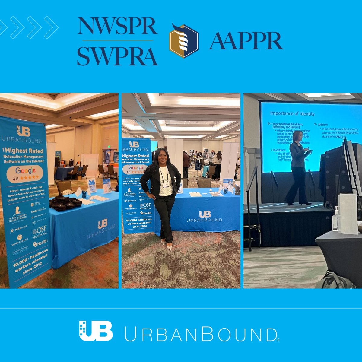 UrbanBound's tweet image. NWSPR + SWPRA 2025 was full of energy, great conversations, and fresh ideas! 🎉 We loved connecting with healthcare recruitment leaders and showing how smarter relocation support can make hiring faster and simpler. Can’t wait for next year! #RelocationMadeEasy #NWSPR #SWPRA