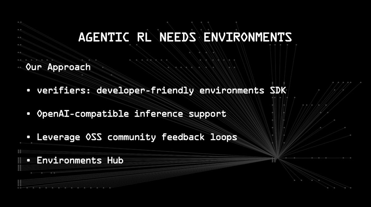 willccbb's tweet image. some slides from my talk at @PyTorch conf earlier this week about the design choices of verifiers and how we've been building the flagship ecosystem for open RL environments :)