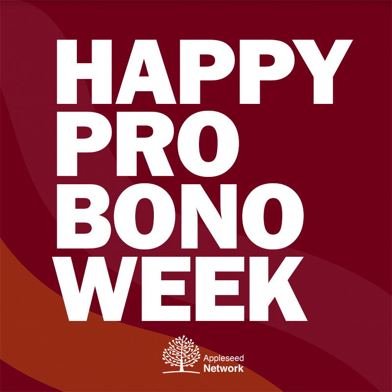 AppleseedNetwrk's tweet photo. It’s #ProBonoWeek!

Across the Appleseed Network, volunteer attorneys are fighting for fairness — from protecting children in foster care to ensuring access to justice for immigrants and low-income families.

Justice works best when we all show up. https://t.co/eyevYXvon7