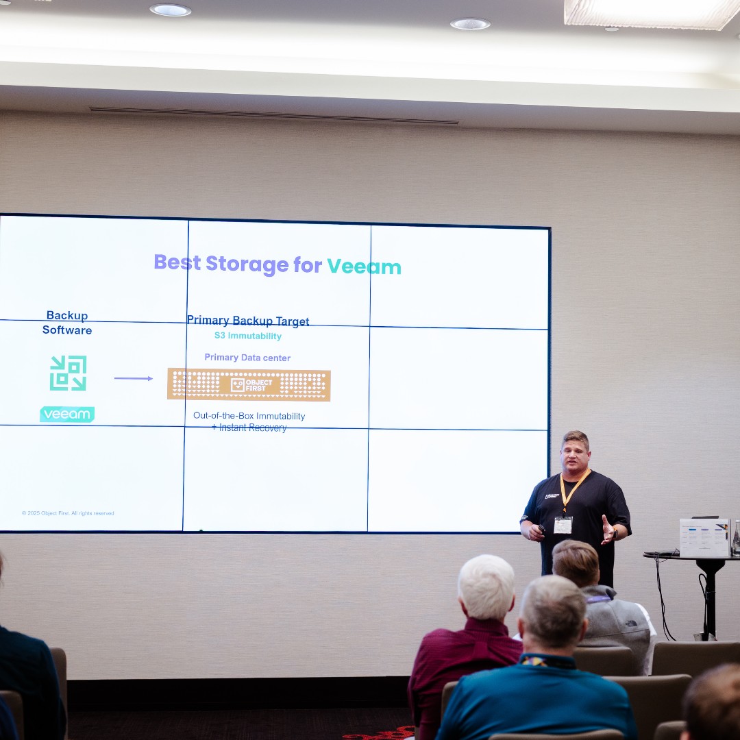 object_first's tweet image. It was a great day connecting with @Veea, partners and customers at the #VeeamON Tour Chicago. We showcased how @Object_First backup storage is built on Zero Trust best practices, third-party tested for security, and designed for Instant Recovery at scale.