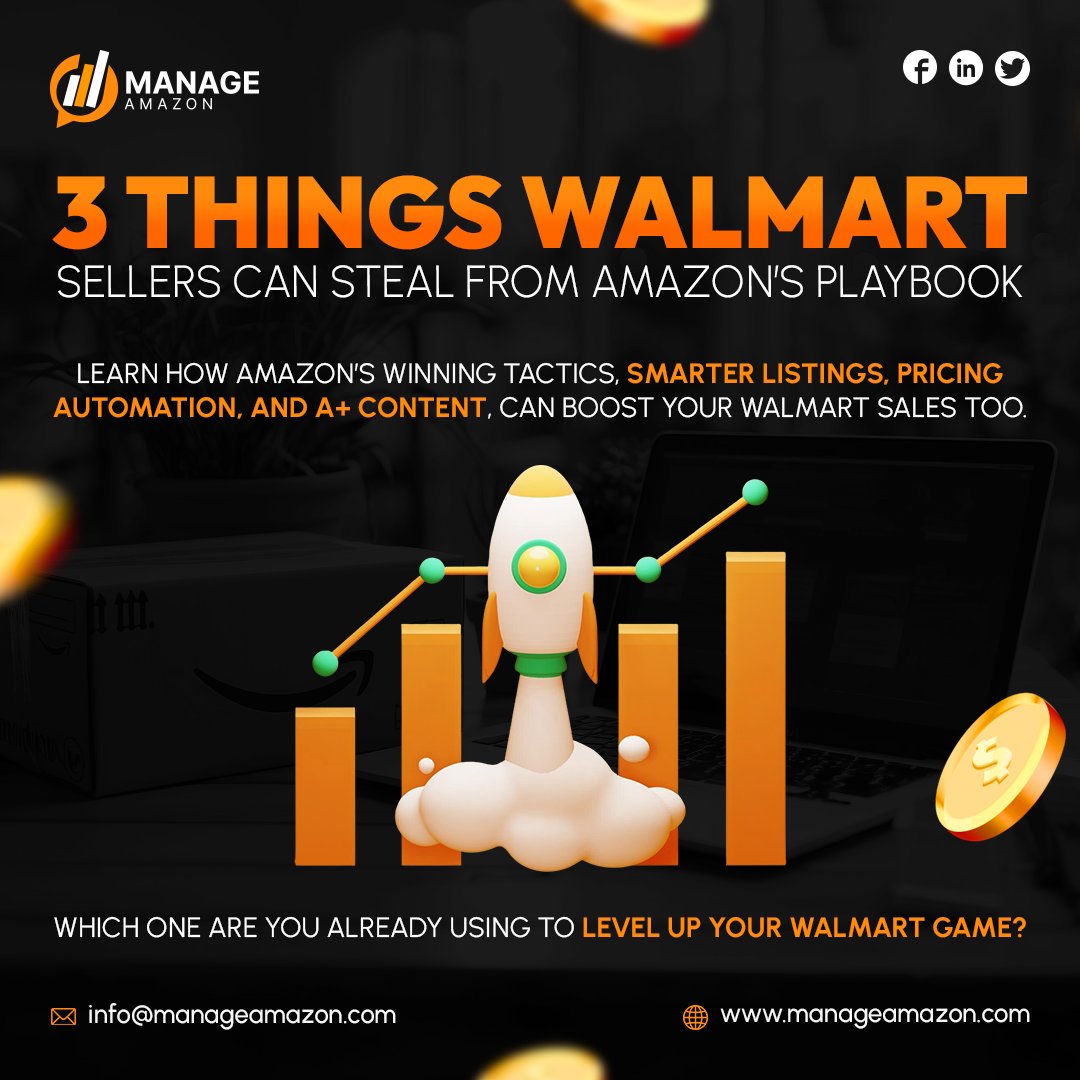 manageamazon's tweet image. 3 Proven Amazon Tactics to Skyrocket Your Walmart Sales! Steal winning Amazon plays smarter listings, dynamic pricing &amp;amp; A+ content to dominate Walmart like a pro.
DM Us or visit manageamazon.com to level up today!
#Amazonギフトカード #Walmart #success #Ecommerce