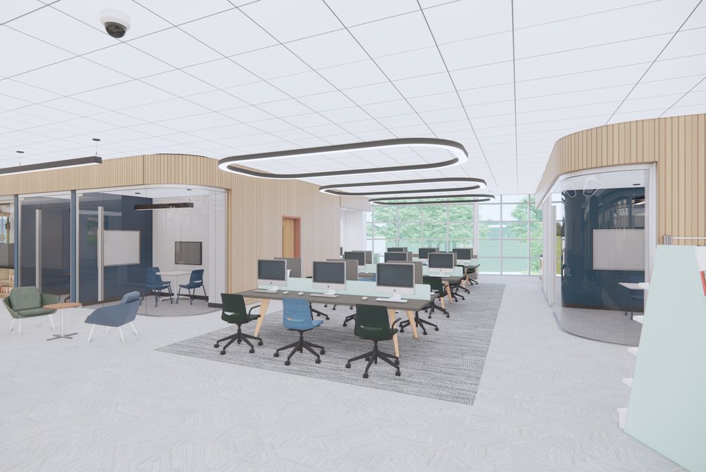 AddisonPubLib's tweet image. Here's a behind-the-scenes peek at the construction progress in our 2nd floor computer area! 🛠️ 
New study rooms are taking shape, and light fixtures are getting ready to be installed. We're getting closer to bringing this space to life!