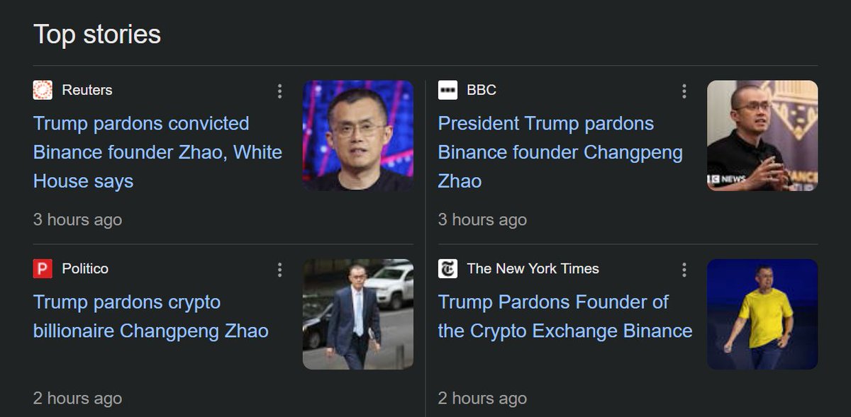 Damn bro you were right, CZ has been pardoned