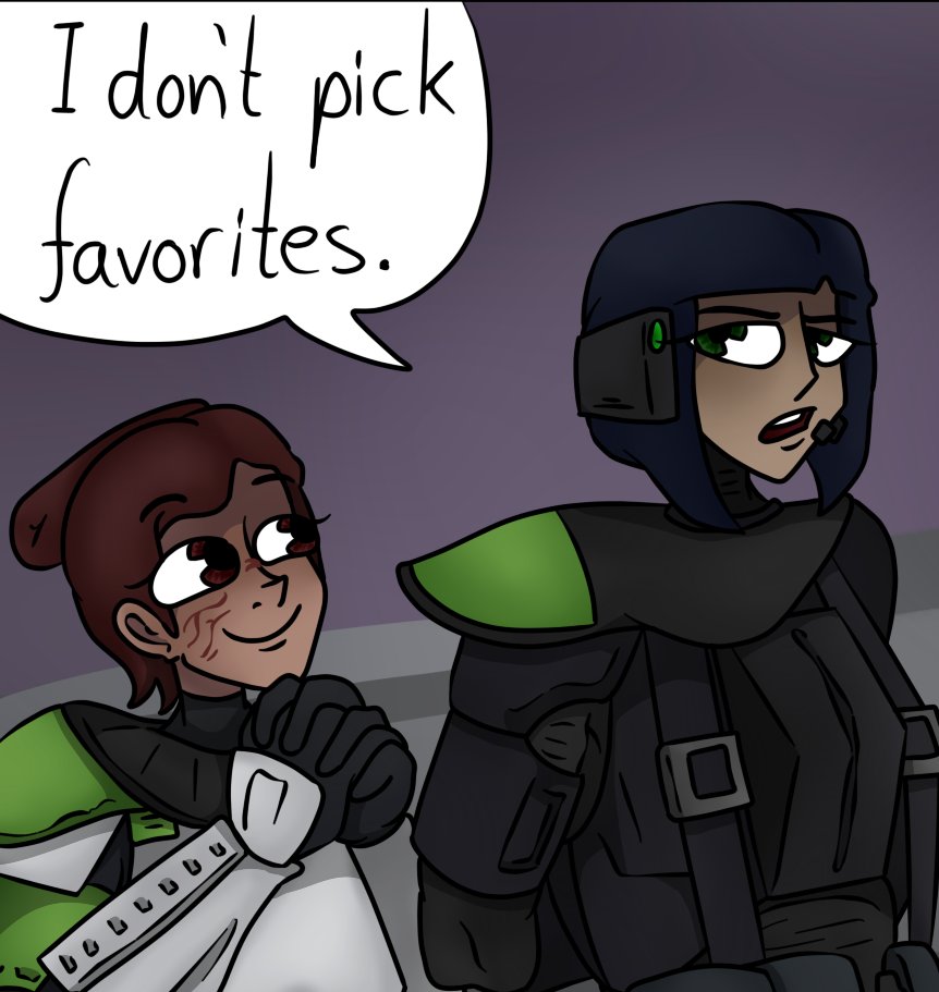 I love how Kass' personality (loose cannon) teases Natasha's (forgor the name) <3

Just like they interact in my stories