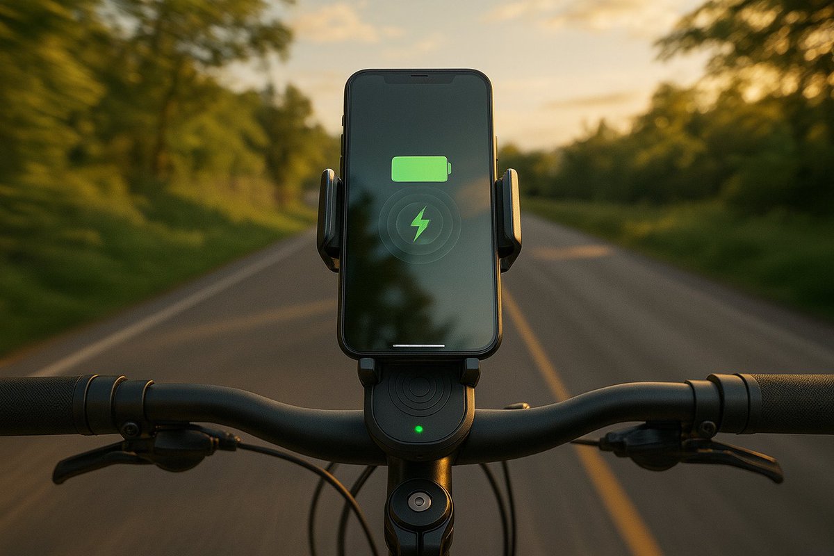 Here’s an invention: A Qi2 wireless charging bike mount that recharges as you pedal. Thoughts?