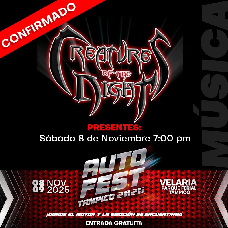 COTNmx's tweet photo. Nos vemos el próximo sábado 8 de Noviembre!  🤘🏻🤘🏻

#CreaturesOfTheNight #Tampico #Mexico #AutoFestTampico2025 https://t.co/irrVaVO5Vr