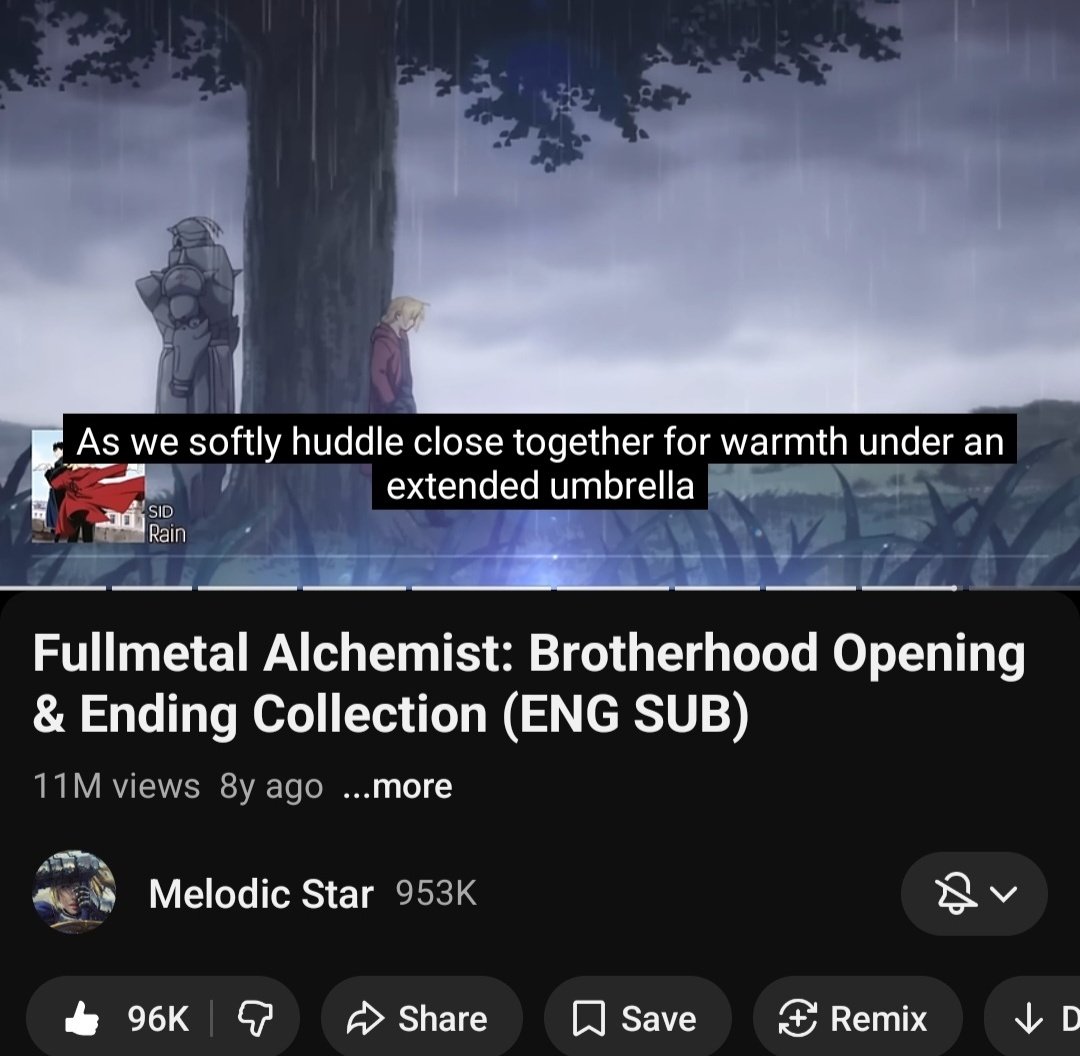 Nothing like listening to peak while at work

Genuinely love every single opening and ending from Brotherhood 😵‍💫